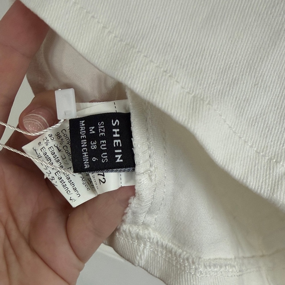 Denim White Cropped Zip-Up Top - Picture 3 of 5